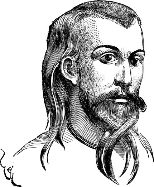Ilustración Vectorial Hombre Con Barba — Vector de stock