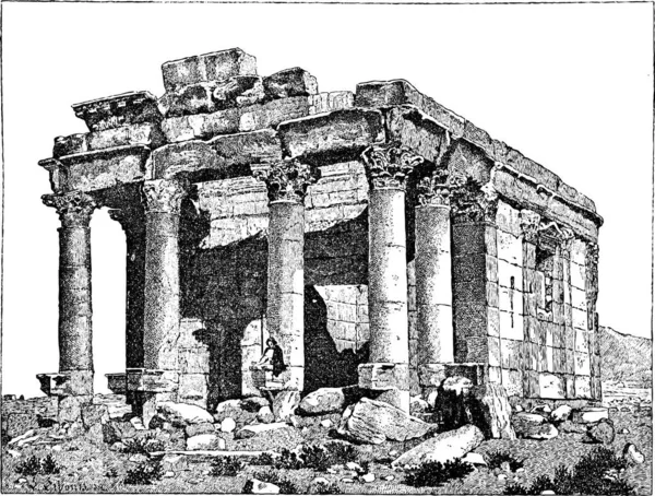 Tempel Von Diokletian Palmyra Syrien Vintage Gravierte Illustration Wörterbuch Der — Stockvektor