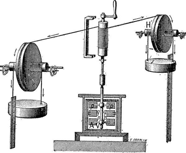 Винтажная Гравированная Иллюстрация Старого Механического Оборудования — стоковый вектор