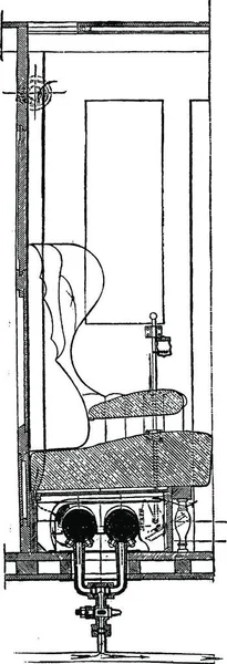 蒸気暖房 東プロイセン ヴィンテージには 図が刻まれています 産業百科事典 1875 — ストックベクタ