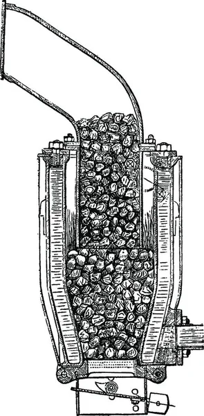 サイフォン フランス語 ヴィンテージの刻まれた図を加熱します 産業百科事典 1875 — ストックベクタ