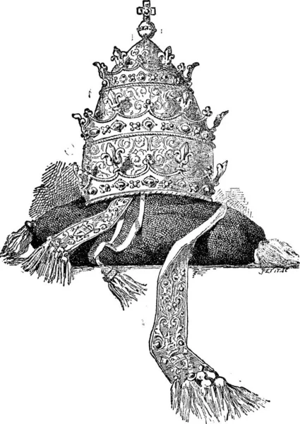 Diadem Auf Weißem Hintergrund Gravierte Illustration Wörterbuch Der Wörter Und — Stockvektor