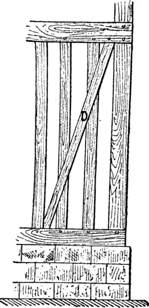 Иллюстрация Винтажного Линейного Рисунка Здания — стоковый вектор