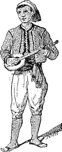 Мужчина Пакетом Кофе Пистолетом — стоковый вектор