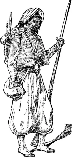 Ilustração Homem Com Uma Espada — Vetor de Stock