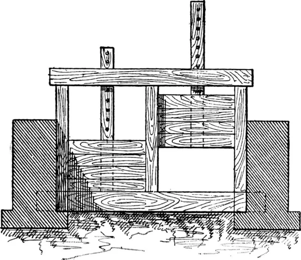 Soupape Porte Bois Montrée Position Abaissée Pour Limiter Débit Eau — Image vectorielle