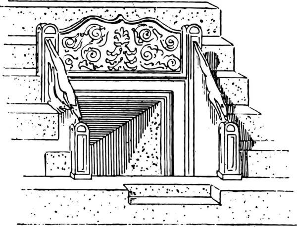 Vomitorio Del Colosseo Coloseum Illustrazione Incisa Epoca Dizionario Parole Cose — Vettoriale Stock