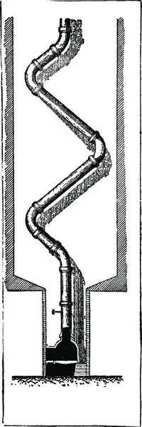 Seção Chaminé Chamada Por Ventilação Ilustração Gravada Vintage Enciclopédia Industrial —  Vetores de Stock