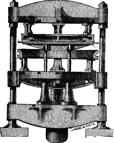 Druk Vouw Randen Van Buis Bladen Vintage Gegraveerde Afbeelding Industriële — Stockvector