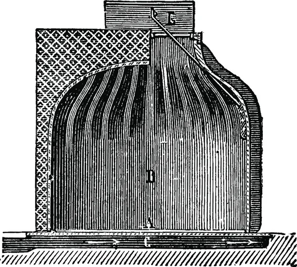 Invólucro Chaminé Lareira Para Ilustração Gravada Vintage Comum Enciclopédia Industrial — Vetor de Stock