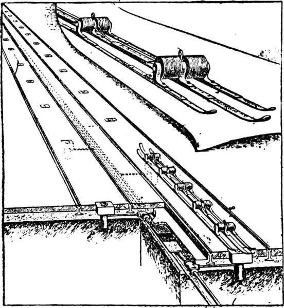 Dies Ist Eine Illustration Einer Historischen Linienzeichnung Einer Brücke — Stockvektor