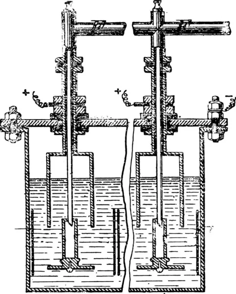 Apparatus Industrial Preparation Fluorine Vintage Engraved Illustration Industrial Encyclopedia Lami — Stock Vector