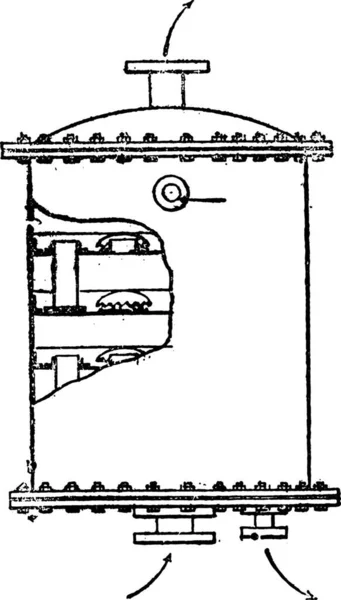 Gammal Vintage Graverad Illustration Ett Gammalt Tåg — Stock vektor