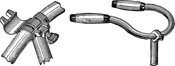 Łożyska Suportu Vintage Ilustracji Grawerowane Typ Przemysłowe Encyklopedia Lami 1875 — Wektor stockowy