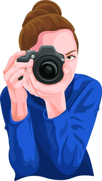 Fotógrafo Com Câmera Ilustração Vetorial —  Vetores de Stock