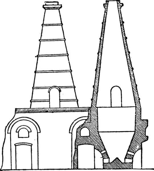 Vectorillustratie Van Een Schets Van Een Gebouw — Stockvector