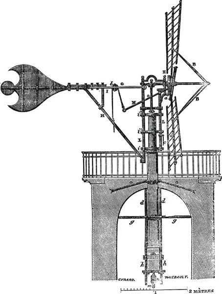 Иллюстрация Мельницы Белом Фоне — стоковый вектор