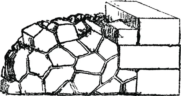 Louco Pavimentação Dos Romanos Contém Articulações Todas Direções Vintage Gravada —  Vetores de Stock