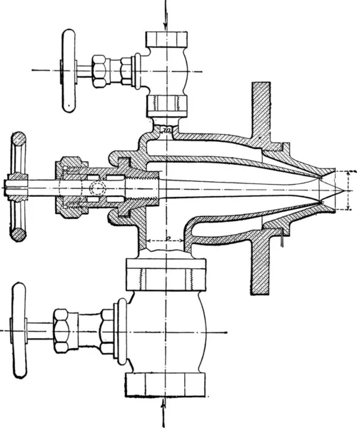 Bruciatore Olio Sistema Allest Illustrazione Incisa Vintage Enciclopedia Industriale Lami — Vettoriale Stock