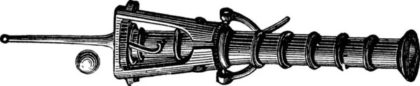 Eski Illüstrasyon Canon Kutusunun Dördüncü Yüzyılın Kazınmış Endüstriyel Ansiklopedi Lami — Stok Vektör