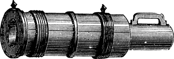 Woodcut Illustration Barrel Car — Stock Vector