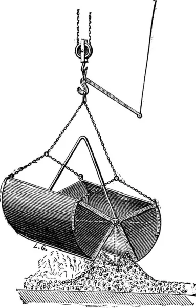 Gamla Graverade Illustration Rutan Hälla Betong Industriella Encyklopedi Lami 1875 — Stock vektor