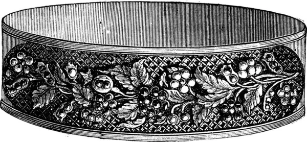Ancienne Illustration Gravée Conception Fleur Bracelet Moderne Isolé Sur Fond — Image vectorielle