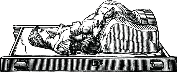 ビンテージの刻まれた図の子供と女性の形に金型します 産業百科事典 1875 — ストックベクタ