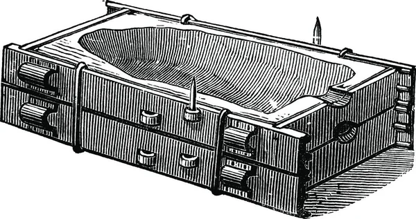 Carcasa Cubierta Del Molde Ilustración Grabada Vintage Enciclopedia Industrial Lami — Archivo Imágenes Vectoriales