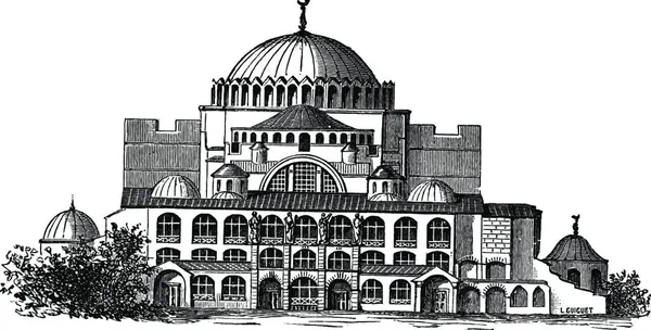 Santa Sofía Estambul Turquía Ilustración Grabada Vintage Enciclopedia Industrial Lami — Archivo Imágenes Vectoriales