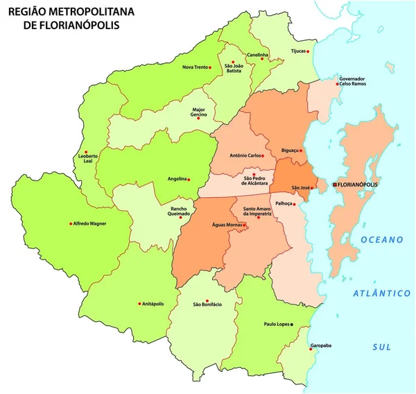 Verwaltungskarte Des Großraums Florenz Brasilianischen Bundesstaat Santa Catarina — Stockvektor