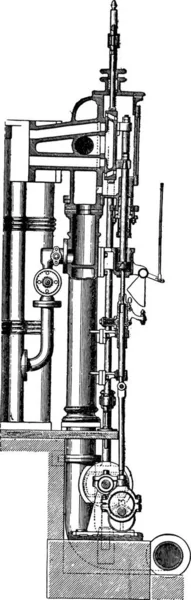 Ansicht Des Correy Trigger Mechanismus Vintage Gravur Industrieenzyklopädie Lami 1875 — Stockvektor