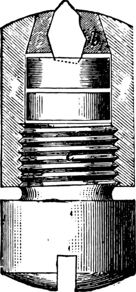 Алмазний Наконечник Труб Vintage Вигравірувані Ілюстрації Промислові Енциклопедія Ламі 1875 — стоковий вектор