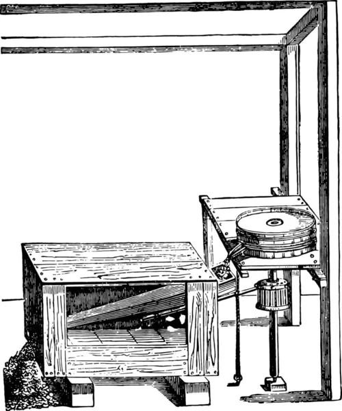 Mekanik Elek Altı 1552 Vintage Oyulmuş Illüstrasyon Faust Veranzio Sonra — Stok Vektör