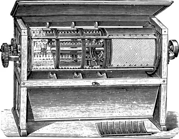 Centrifugális Sifter Seck Vintage Vésett Illusztráció Ipari Enciklopédia Lami 1875 — Stock Vector