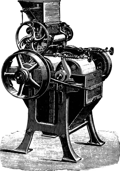 磁器シリンダー コンバーター ヴェークマン ヴィンテージには 図が刻まれています 産業百科事典 1875 — ストックベクタ