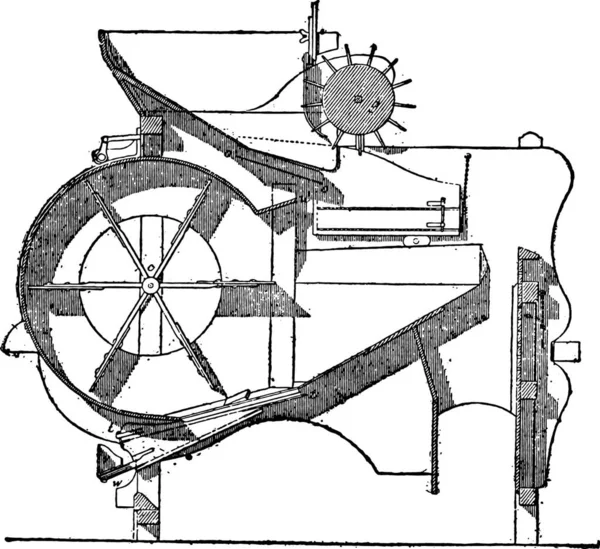 Ripping Winnower Hornsby Ilustrație Gravată Epocă Enciclopedia Industrială Lami 1875 — Vector de stoc