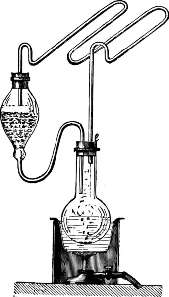 Schloesing Aparato Para Determinación Nicotina Tabaco Ilustración Grabada Vintage Enciclopedia — Archivo Imágenes Vectoriales