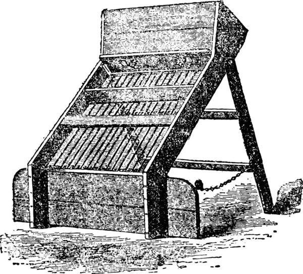 Ilustracja Drewnianych Schodów Betonowych — Wektor stockowy