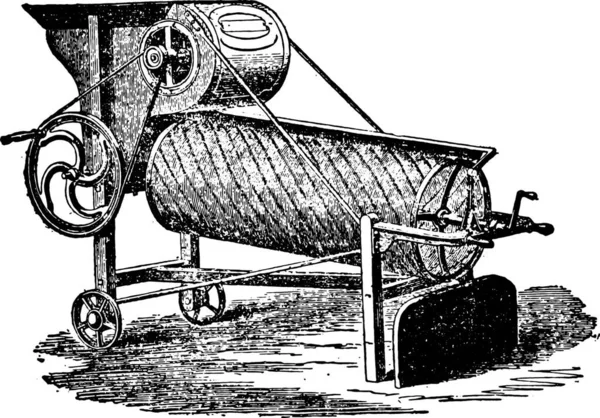 Winnower Tem Tela Ajustável Hornsby Ilustração Gravada Vintage Enciclopédia Industrial —  Vetores de Stock