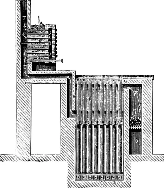Abstrakte Zeichnung Eines Gebäudes Skizzenillustration — Stockvektor