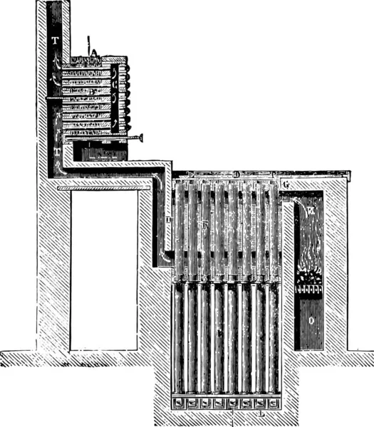 Disegno Astratto Edificio Schizzo Illustrazione — Vettoriale Stock