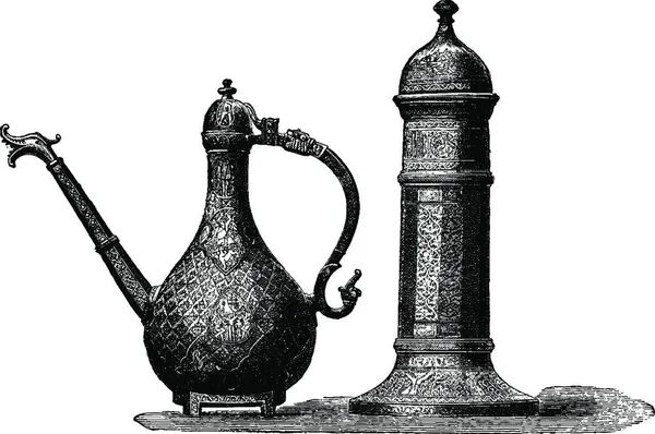 Gegraveerde Bronzen Voorwerpen Vintage Gegraveerde Afbeelding Industriële Encyclopedie Lami 1875 — Stockvector