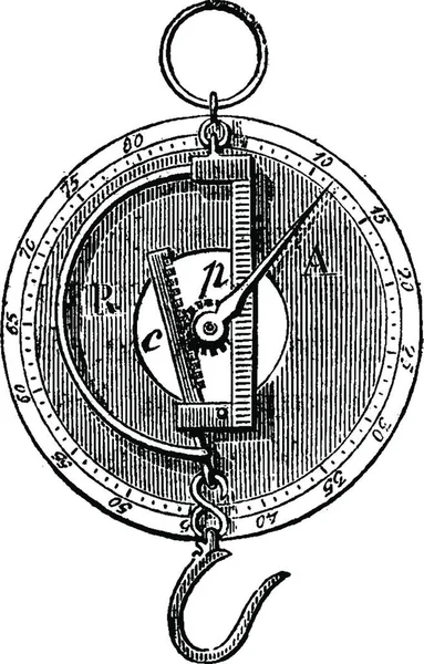 Peson Roman Dial Vintage Gegraveerd Illustratie Industriële Encyclopedie Lami 1875 — Stockvector