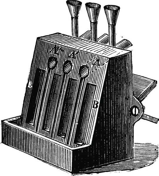 Grade Para Queima Óleo Vintage Gravada Ilustração Enciclopédia Industrial Lami —  Vetores de Stock