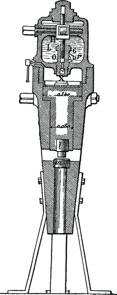 Máquina Perfuração Hidráulica Portátil Controlada Por Uma Bomba Manual Ilustração —  Vetores de Stock