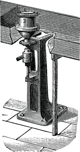 Maschine Bis Die Ränder Gravierte Illustration Industrieenzyklopädie Lami 1875 — Stockvektor