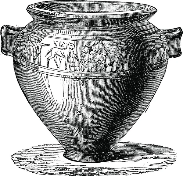 Etruskiska Vasen Vintage Ingraverad Illustration Industriella Encyklopedi Lami 1875 — Stock vektor