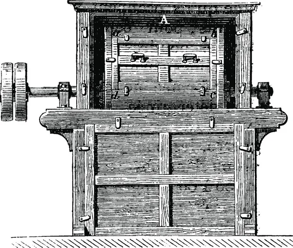 Ton Mixer Rotatieas Vintage Gegraveerde Afbeelding Industriële Encyclopedie Lami 1875 — Stockvector