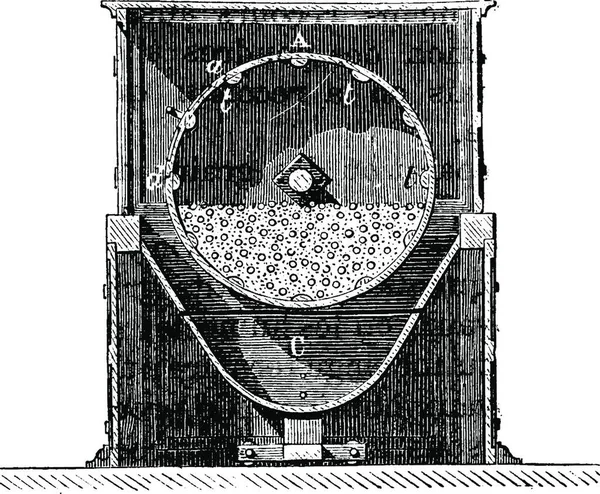 Mezclador Toneladas Eje Rotación Ilustración Grabada Vintage Enciclopedia Industrial Lami — Archivo Imágenes Vectoriales